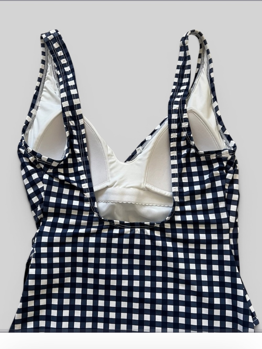 Tommy Bahama Gingham Wrap One-Piece Swimsuit Navy UPF 50 Tummy Control 6 NWT - Picture 11 of 16